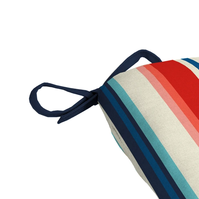 Alt view image 5 of 6 - Mainstays 15.5 in D x 17 in W Modern Multi Stripe Rectangle Outdoor Seat Pad, 1 Pack