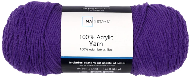 Alt view image 5 of 5 - 2 pack Mainstays Acrylic Yarn, Medium 4, Purple, 7 oz, 397 Yards