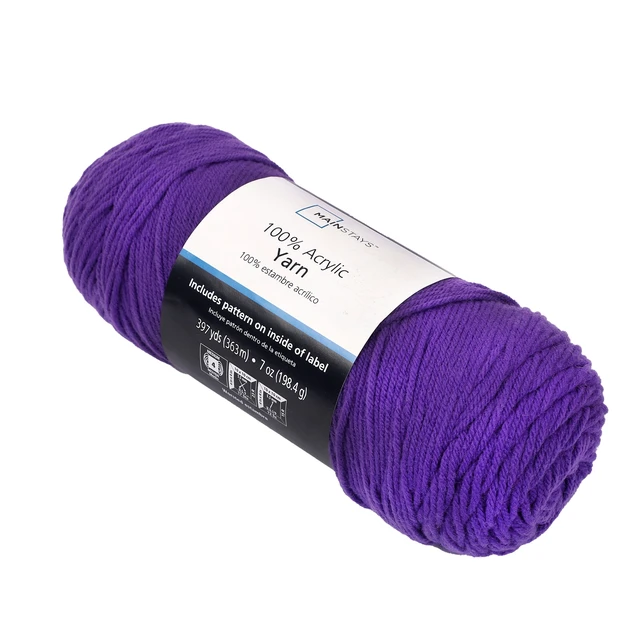 Alt view image 3 of 5 - 2 pack Mainstays Acrylic Yarn, Medium 4, Purple, 7 oz, 397 Yards