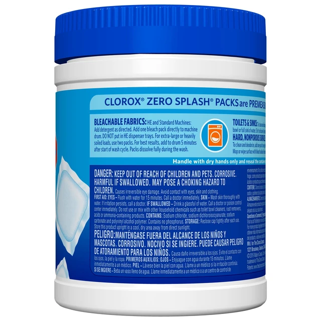 Alt view image 2 of 4 - Clorox Zero Splash Bleach Packs 8.9oz 12Count Regular Scent