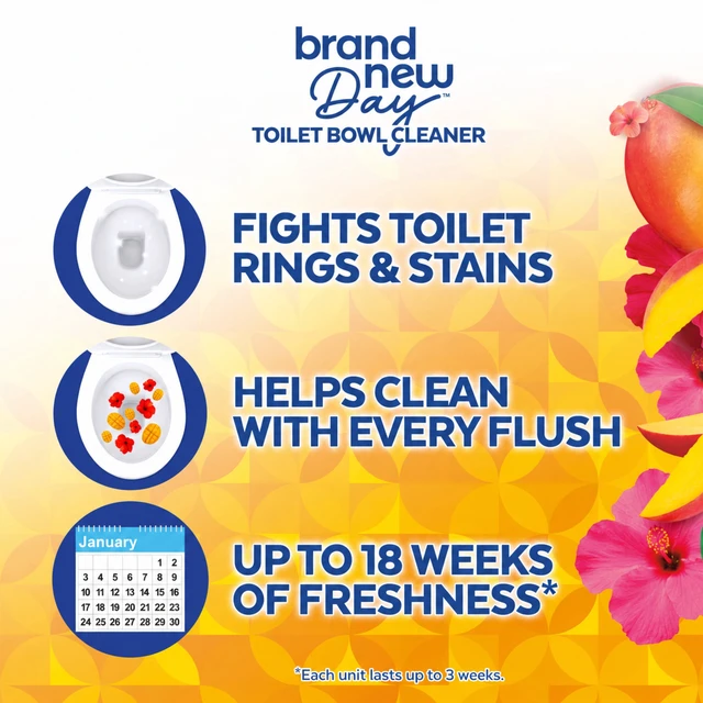 Alt view image 4 of 5 - Lysol Brand New Day Automatic Toilet Bowl Click Gel Cleaner, Mango & Hibiscus, 6 Count