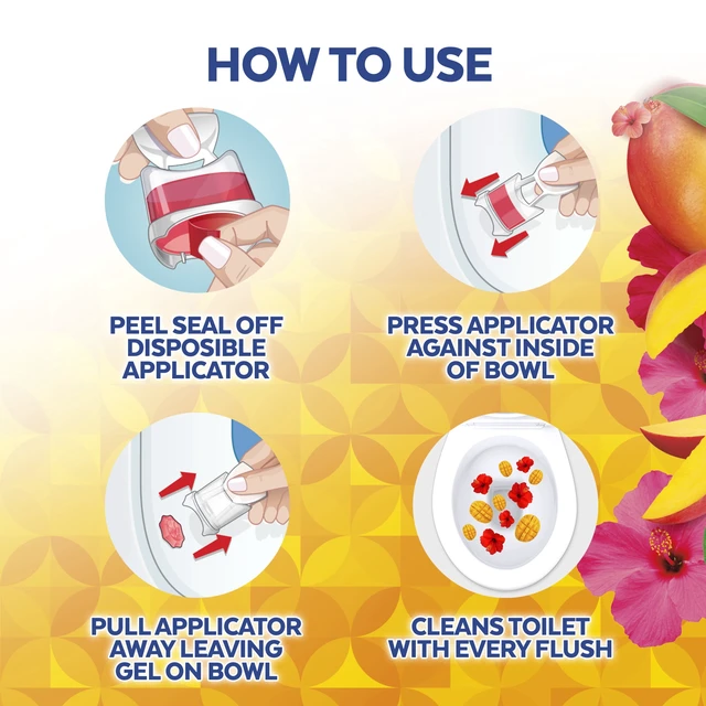 Alt view image 5 of 5 - Lysol Brand New Day Automatic Toilet Bowl Click Gel Cleaner, Mango & Hibiscus, 6 Count