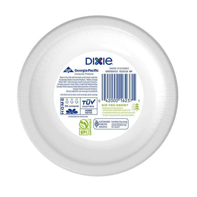 Alt view image 6 of 6 - Dixie Disposable Paper Bowls 10oz, Multi-Color, 70 Count