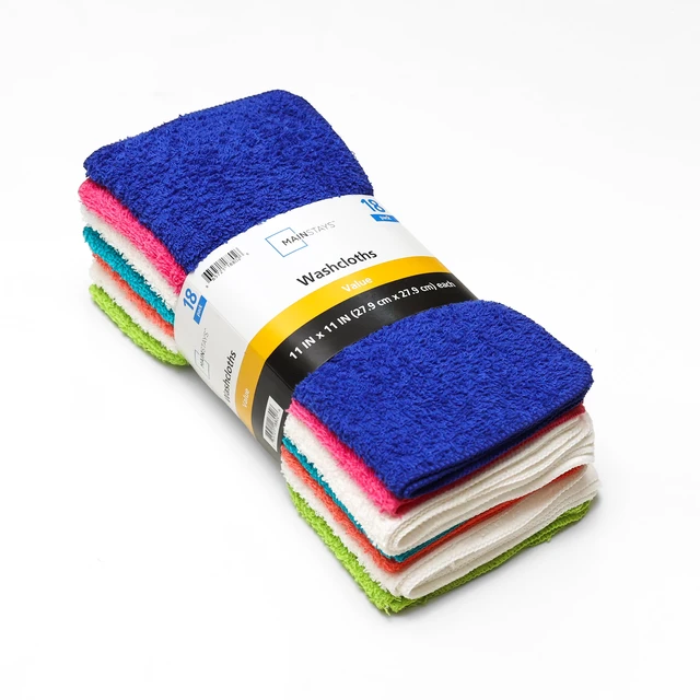 Alt view image 5 of 6 - Mainstays 18-Pack Washcloth Bundle, True Bright