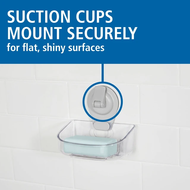 Alt view image 2 of 6 - Mainstays Wall-Mounted Suction Soap Dish, Easy to Install, No Tools Needed, Clear