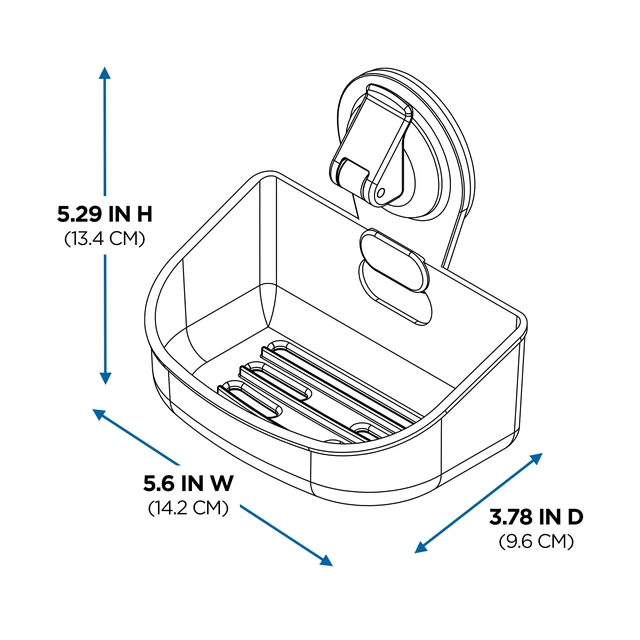 Alt view image 6 of 6 - Mainstays Wall-Mounted Suction Soap Dish, Easy to Install, No Tools Needed, Clear