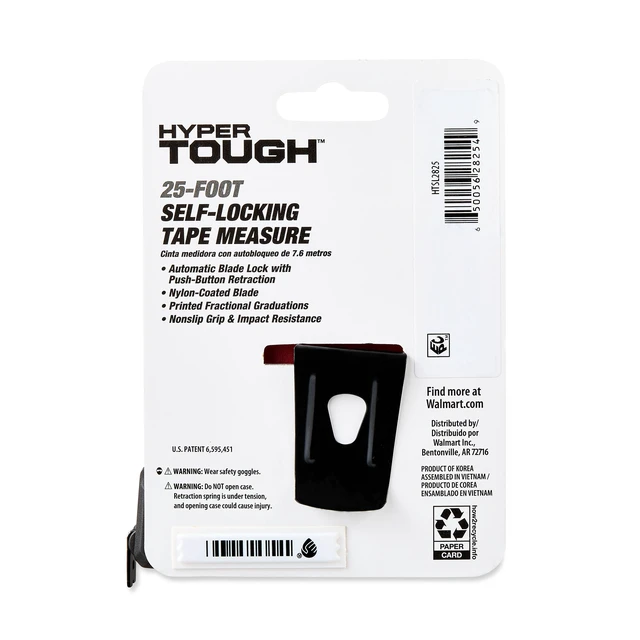 Alt view image 6 of 7 - Hyper Tough 25ft Self Lock Steel Tape Measure
