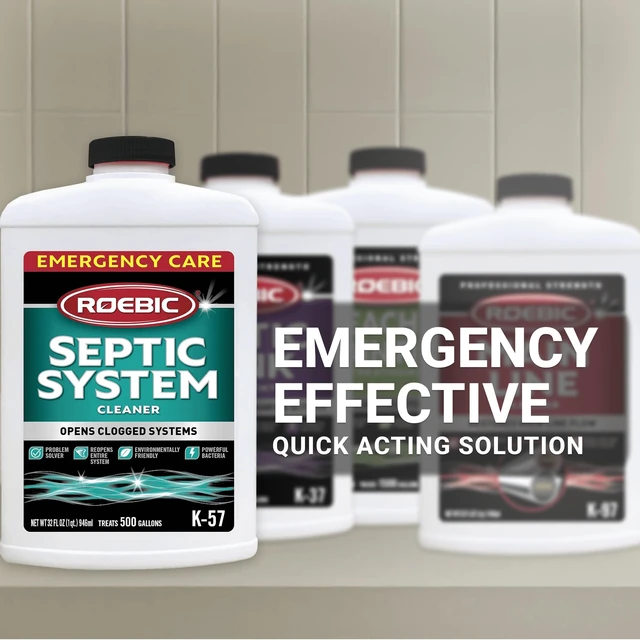 Alt view image 5 of 6 - Roebic K-57 Septic System Drain Cleaner, Liquid with Bacteria Enzymes, Safe for Bathroom Toilet, Treats 500Gallons, 32oz