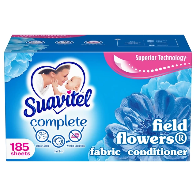 Main image of Suavitel Complete Dryer Sheets Fabric Conditioner Field Flowers 185 Sheets