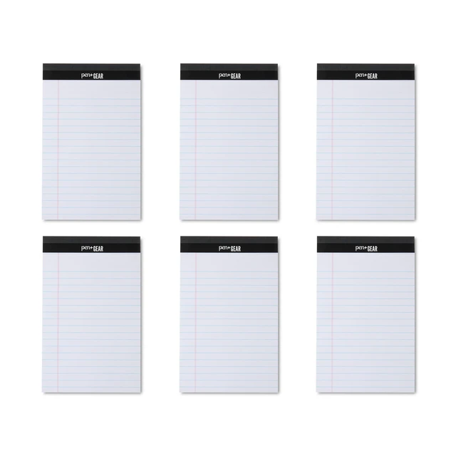 Alt view image 7 of 7 - Pen+Gear Wide Ruled Junior Legal Pads, 5x8 Inches, White, 50 Sheets per Pad, 6 Pack