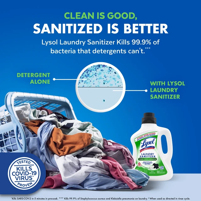 Alt view image 2 of 5 - Lysol Tough Odor Eliminator Laundry Sanitizer Additive, 90fl oz, Sanitizing Liquid for Gym Clothes and Activewear