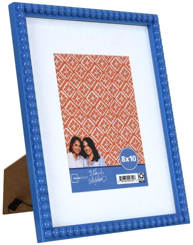 Main image of Mainstays by Becky G. & Alejandra Beaded Photo Frame, Blue Eyes, Fits 5x7 or 8x10 Photos