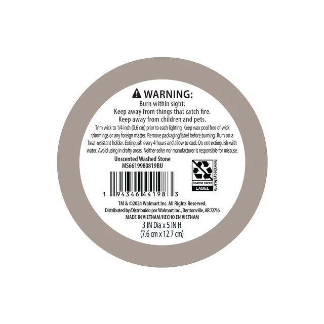 Alt view image 3 of 7 - Mainstays Single Wick Bubble Pillar Candle, 3in x 5in, Unscented, Taupe