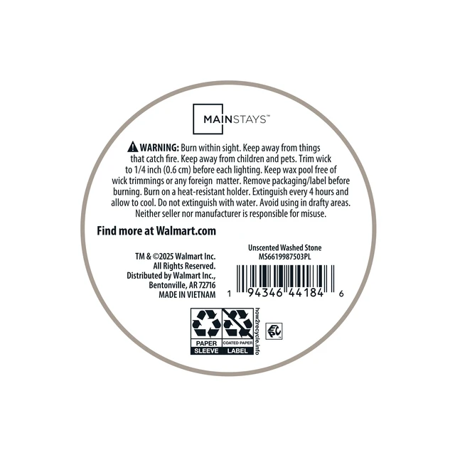 Alt view image 2 of 7 - Mainstays Single Wick 3in x 4in Pillar Candle, Unscented, Taupe