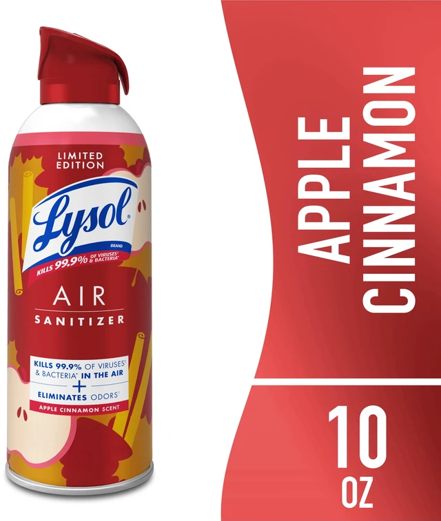 Main image of Lysol Air Sanitizer Spray 10oz, Apple Cinnamon Scent, Bacterial Odor Elimination
