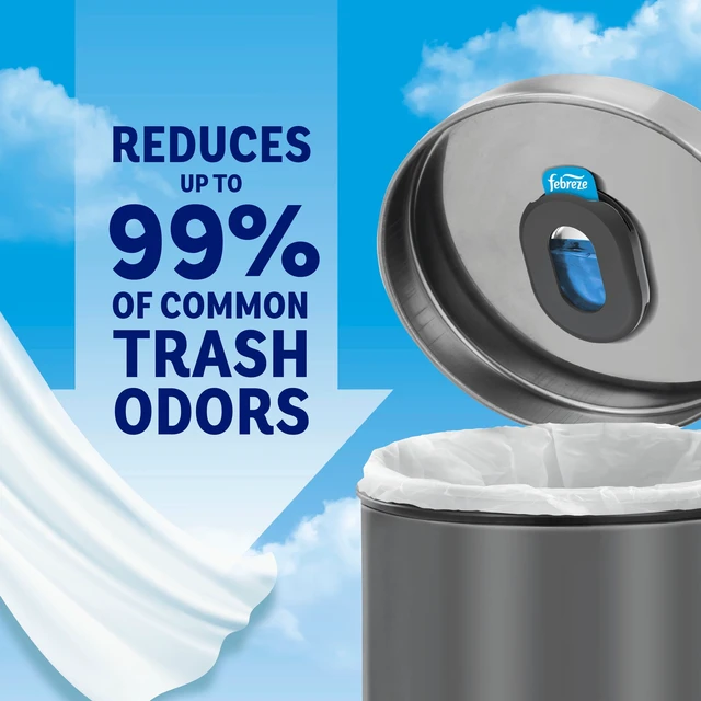 Alt view image 2 of 6 - Febreze Trash Odor Fighter, Linen & Sky Scent, 1 Holder + 1 Refill