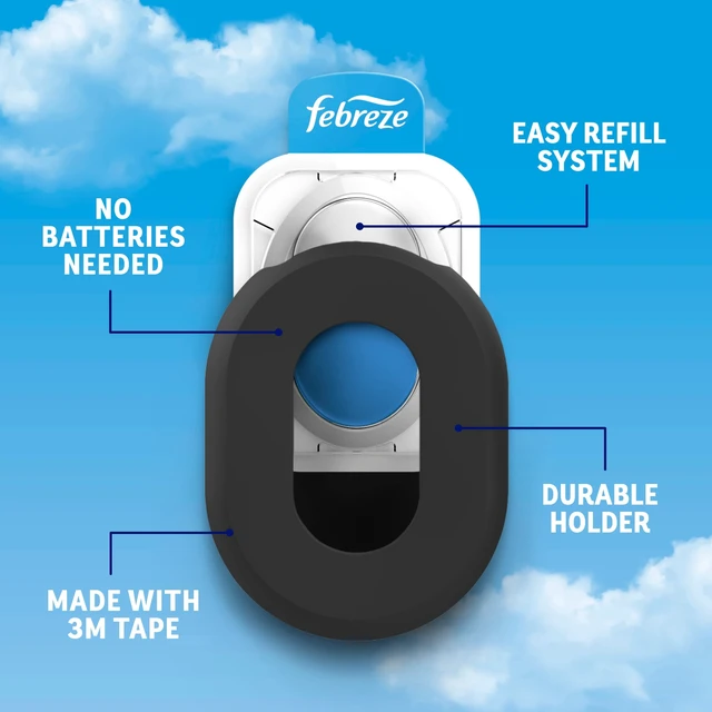 Alt view image 5 of 6 - Febreze Trash Odor Fighter, Linen & Sky Scent, 1 Holder + 1 Refill