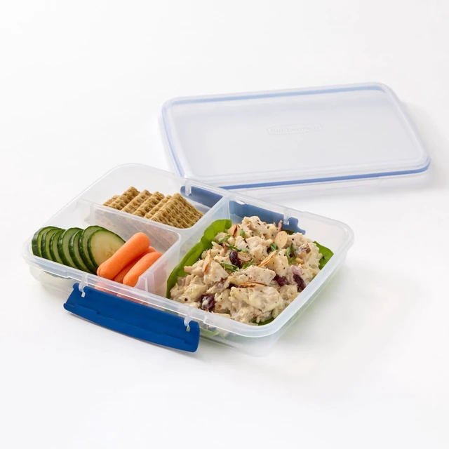 Main image of Rubbermaid Pack & Go 3.43cups/0.87quarts Large Divided Snack Container, Four-Compartment Design