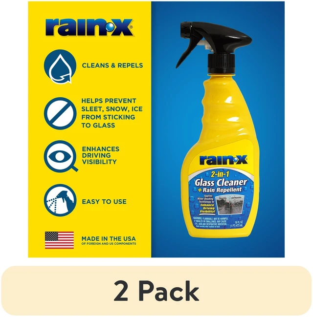 Main image of Rain-X 2-in-1 Glass Cleaner & Rain Repellant (2 Pack) 16oz - 630006W