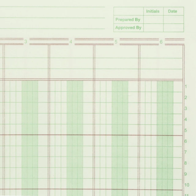 Alt view image 3 of 6 - 6 Columns, 8.5" x 11", Letter Size, 50 Sheets Norcom Columnar Ledger Pad