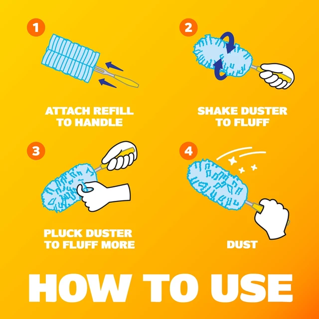 Alt view image 4 of 6 - Swiffer Dusters Cleaning Kit Unscented, Feather Duster Alternative, 1 Handle + 5 Refills