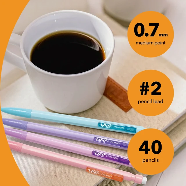 Alt view image 6 of 6 - BIC Xtra Smooth Pastel Mechanical Pencils, 0.7mm, 24 Count