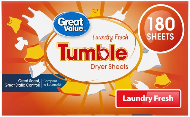 Main image of Great Value Laundry Fresh Tumble Dryer Sheets, 180Count, Compare to Bounce