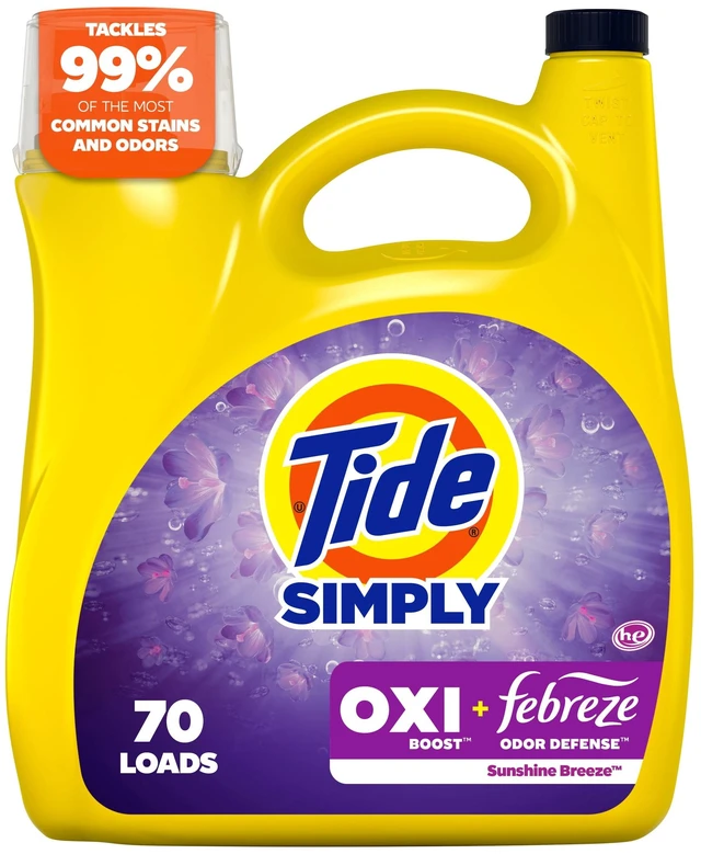 Main image of Tide Simply Laundry Detergent Liquid, Oxi Boost + Febreze Odor Defense, Sunny Breeze Scent, 94Fl Oz, 70 Loads