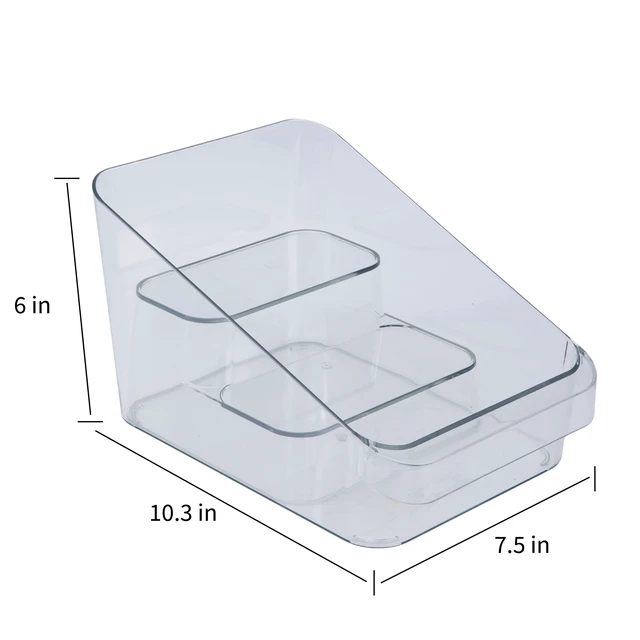 Alt view image 7 of 7 - Mainstays Clear Plastic Tiered Pantry Bin Organizer for Kitchen