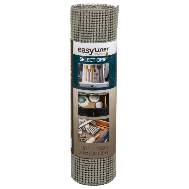 Alt view image 3 of 5 - EasyLiner Select Grip Shelf Liner, 12in x 10ft Roll, Light Gray