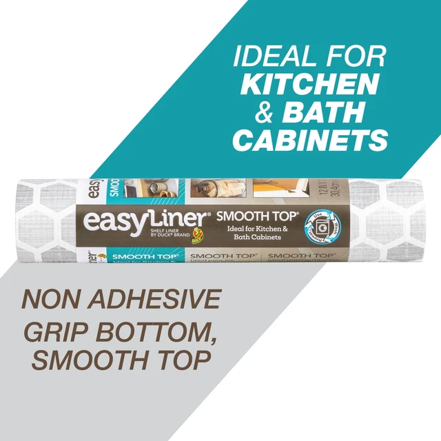 Main image of EasyLiner Smooth Top Shelf Liner, Grey Subtle, 12in x 10ft, 1 Roll