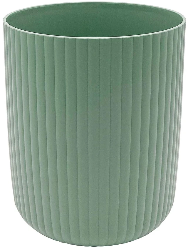 Main image of Mainstays 1.64Gallon Ribbed Plastic Trash Can, Green