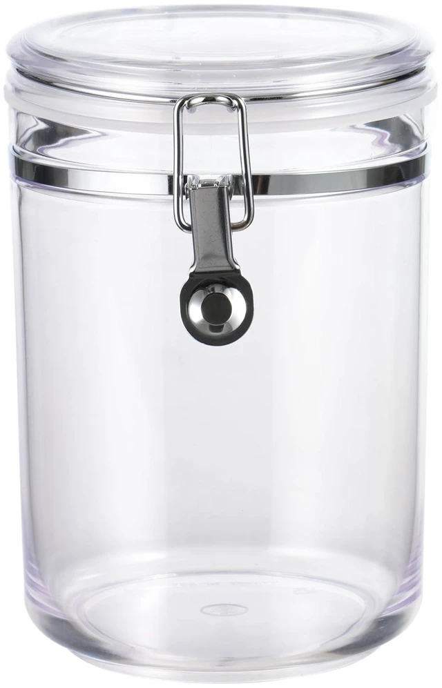 Main image of Mainstays Classic Medium Round Food Storage Canister, 33.8 oz, Clear BPA-Free Plastic, Airtight, Stackable