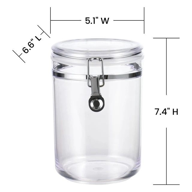 Alt view image 4 of 5 - Mainstays Classic Medium Round Food Storage Canister, 33.8 oz, Clear BPA-Free Plastic, Airtight, Stackable