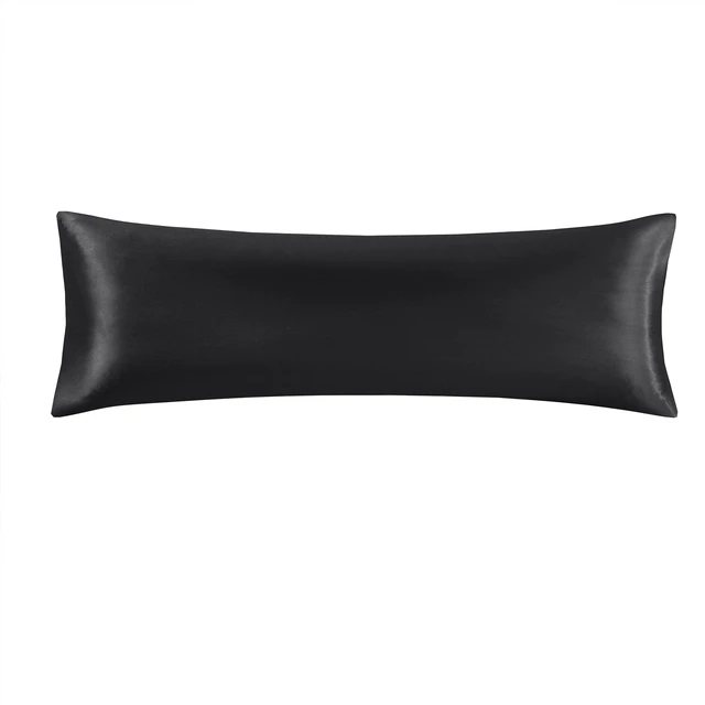 Main image of Mainstays Satin Body Pillowcase - Classic Black - Frizz Control & Cooling Comfort - 1Pack