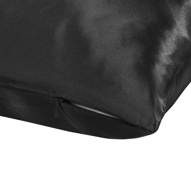 Alt view image 4 of 6 - Mainstays Satin Body Pillowcase - Classic Black - Frizz Control & Cooling Comfort - 1Pack