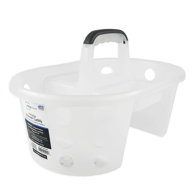 Alt view image 6 of 6 - Mainstays Portable Shower Caddy, Frosty White Plastic