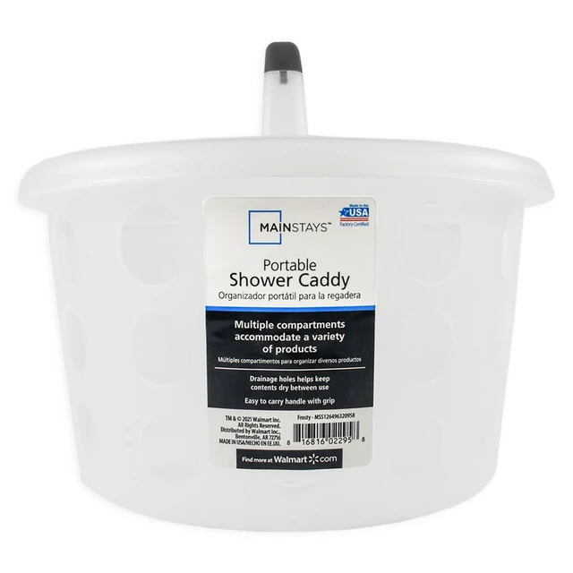 Alt view image 2 of 6 - Mainstays Portable Shower Caddy, Frosty White Plastic