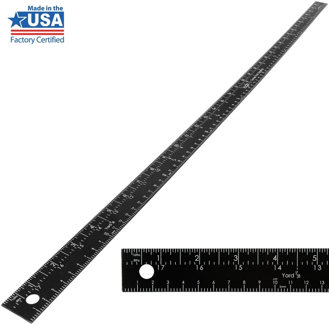 Main image of Logix 36inch Zero Read Aluminum Ruler with Hang Hole, Black