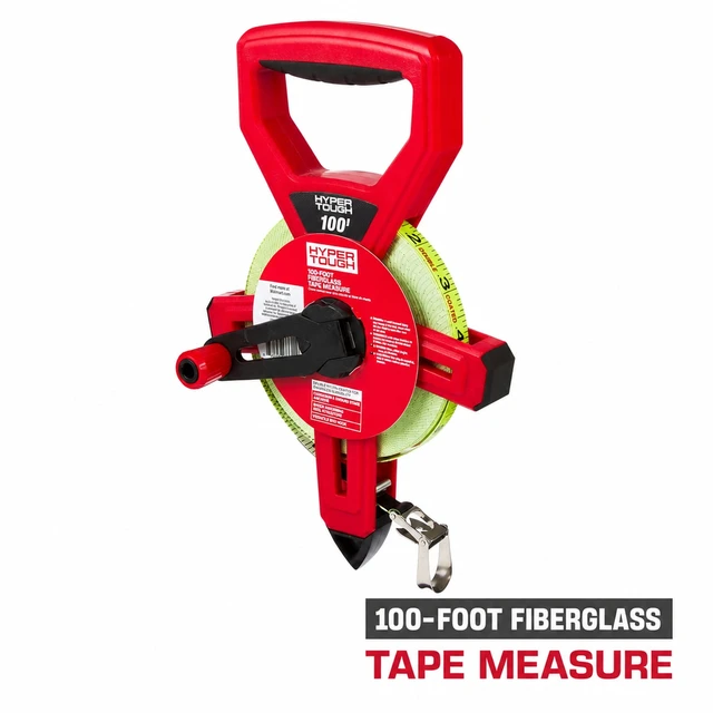 Alt view image 2 of 6 - Hyper Tough 100ft Fiberglass Tape Measure with Ground Stake