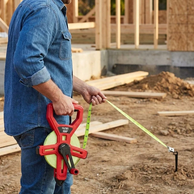 Alt view image 3 of 6 - Hyper Tough 100ft Fiberglass Tape Measure with Ground Stake