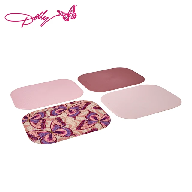 Alt view image 3 of 6 - Dolly Parton Plastic 4-Piece Cutting Mat Set in Assorted Colors for Food Prep