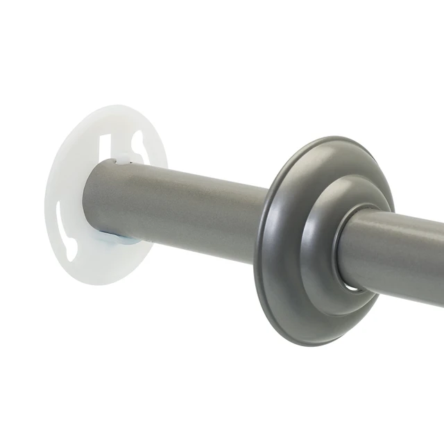 Alt view image 2 of 6 - Mainstays Adjustable Wall-Mount Metal Shower Curtain Rod, 41" - 72", Nickel, Need to Drill