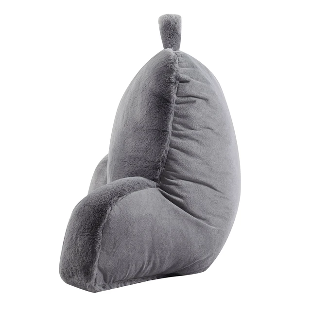 Alt view image 2 of 6 - Mainstays Faux Fur Plush Backrest Pillow, Gray, 18.5in x 32.5in x 10in