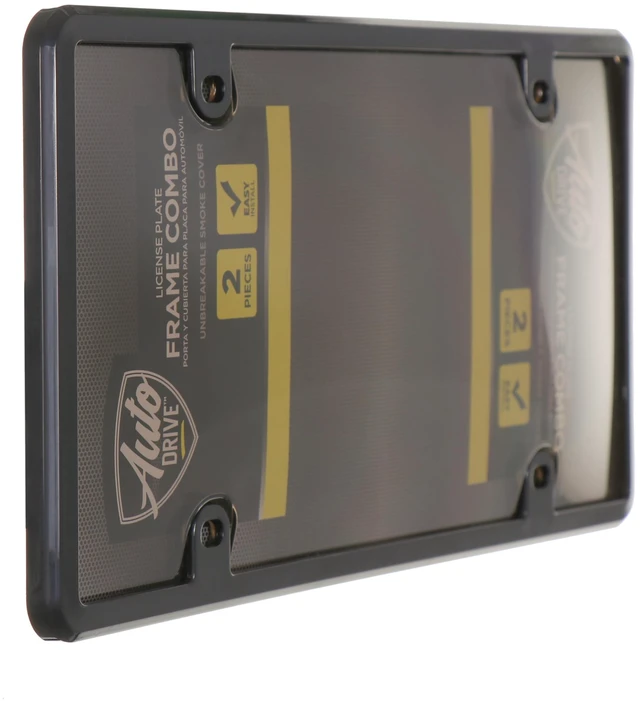 Alt view image 3 of 6 - Auto Drive Universal Black Smoke License Plate Frame and Cover