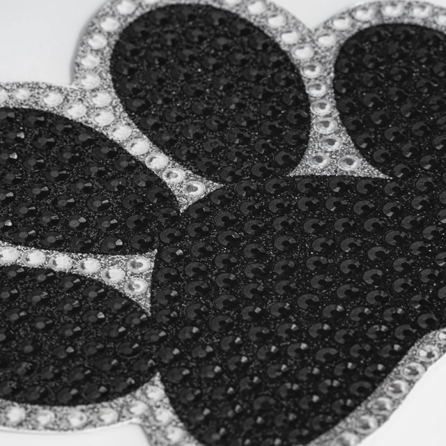 Alt view image 5 of 5 - Auto Drive Rhinestone Animal Paw Vinyl Car Sticker Decal, Black, White, 4.5" x 5.25"