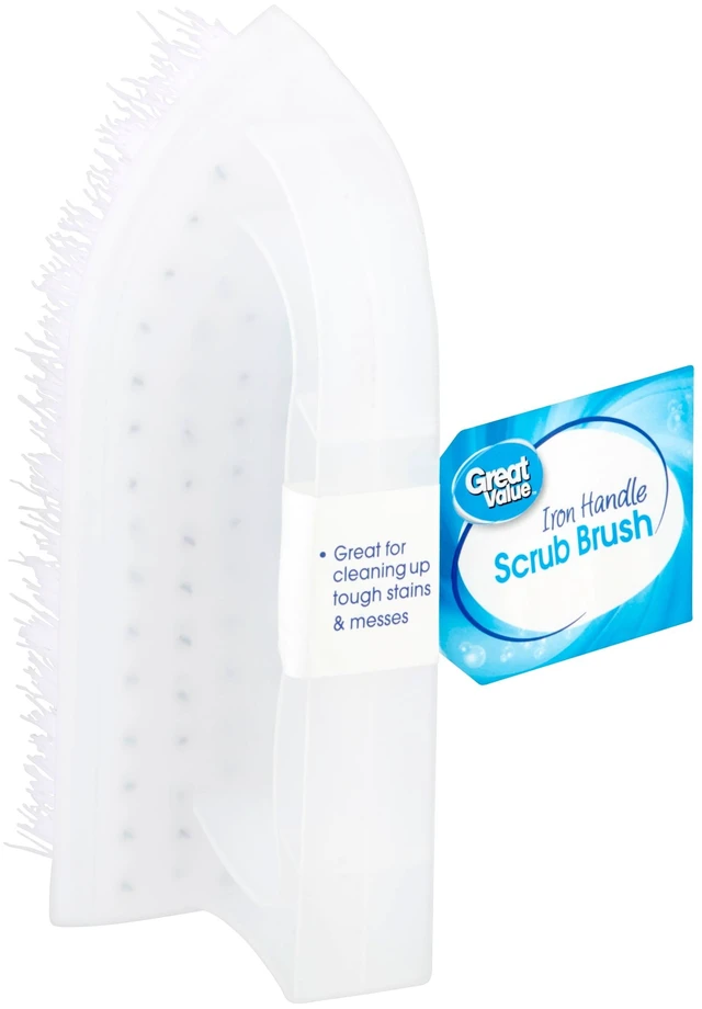 Main image of Great Value Multi-Purpose Cleaning Scrub Brush with Iron Handle, White, 1 Count