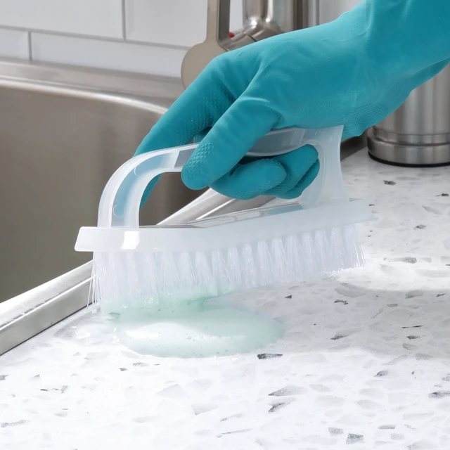 Alt view image 2 of 6 - Great Value Multi-Purpose Cleaning Scrub Brush with Iron Handle, White, 1 Count