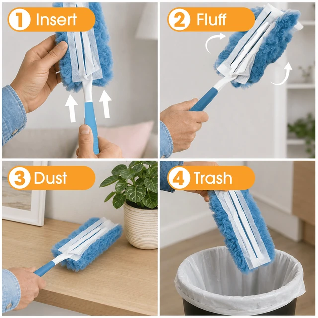 Alt view image 2 of 7 - Great Value Duster Kit with Reusable Handle and Refills