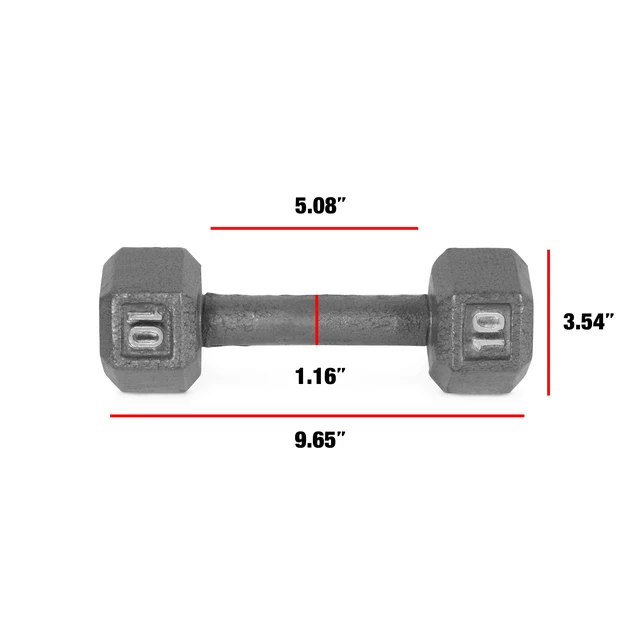 Alt view image 5 of 6 - CAP Barbell 10lb Cast Iron Hex Dumbbell, Single